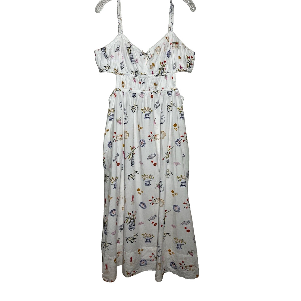 Floral Print Midi Dress - White